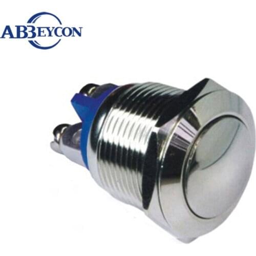 TY 1606 16mm Domed head momentary screw terminal brass nickled bathroom waterproof switch