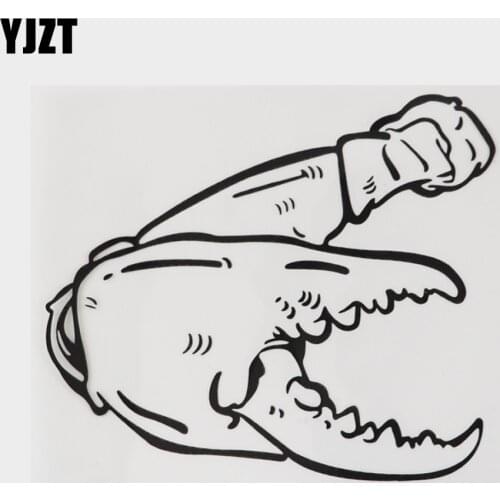 YJZT 15.5CM×13.3CM Marine Organism Crab Claw Vinyl Car Sticker Black/Silver Bumper Decal 18A-0121