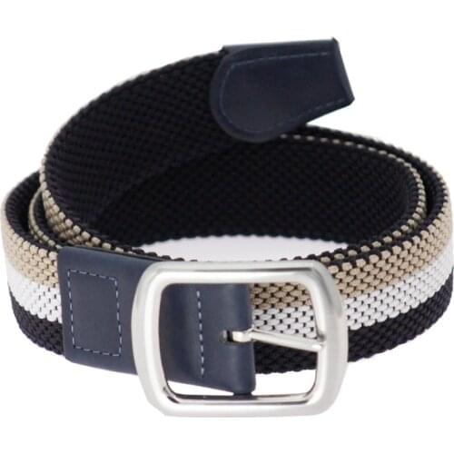 Unisex Fashion Accessories Elastic Fabric Woven Stretch Multicolored Braided Golf Hiking Dress Casual Pants Jeans Belt For Men