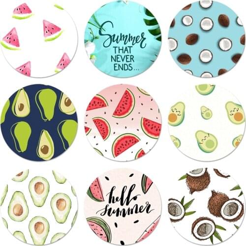 Fruit watermelon avocado coconut Icons Pins Badge Decoration Brooches Metal Badges For Backpack Decoration 58mm