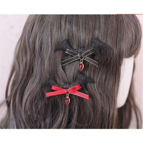 1pcs black gothic black Bat evil hairpin Halloween cosplay lolita hair accessories girl women gifts B845
