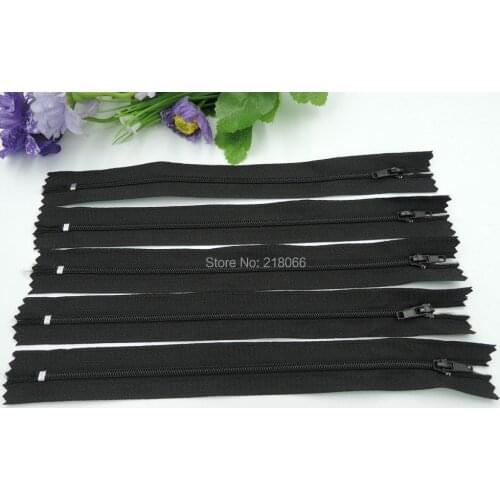 100 Pcs Black 25cm Nylon Coil Zippers Tailor Sewing Tools 10 Inch