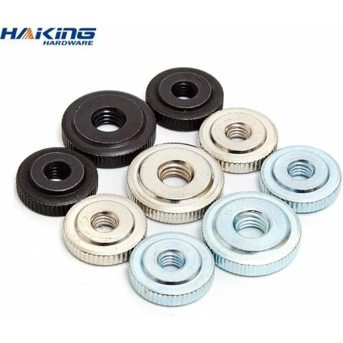 2/5/10pcs M3 M4 M5 M6 M8 M10 Zinc Plated Nickel Plated Carbon Steel Knurled Thin Thumb Nut Iinstrument Hand Tighten Nuts
