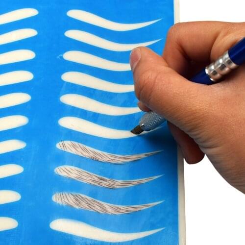 2pcs Microblading Silicone Permanent Makeup Eyebrow Tattoo Practice Skin Blue Fake Skin For Microblading Accesories Sobrancelhas