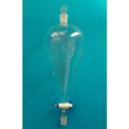 2000ml,24/29,Glass Separatory Funnel,Pyriform,PTFE Stopcock,Pear Shape,Lab Glassware