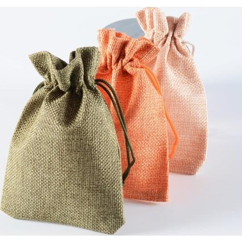 50pcs 10x14cm Linen cloth packaging bags gift zip lock bag wedding accessories household creative storage package