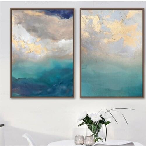 Abstract Blue Marble Wall Art Canvas Painting Nordic Wall pictures For Living Room Decor Posters And Prints Unframed