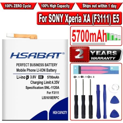 HSABAT 5200mAh LIS1618ERPC Battery for SONY Xperia XA (F3111) E5 F3116 F3115 F3311 F3313 F3112