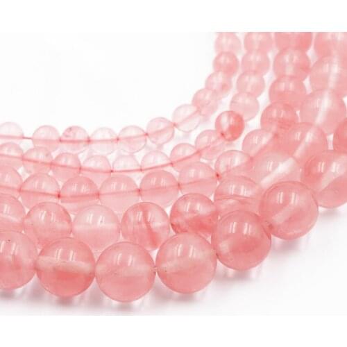 Pink Crystal Watermelon Round Accessories Loose Beads for Jewelry Making Stone Tourmaline 4 6 8 10 12mm DIY Finding 15inch A679