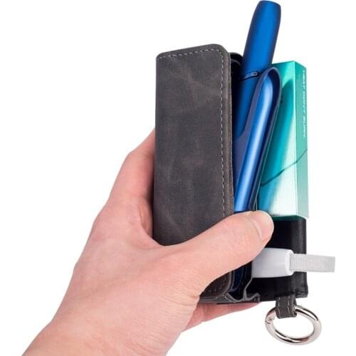 For IQOS 3 Full Protective Storage Bag Frosted Leather Case For Retro Pattern Portable Hook Cases Carrying Cover Christmas Gift