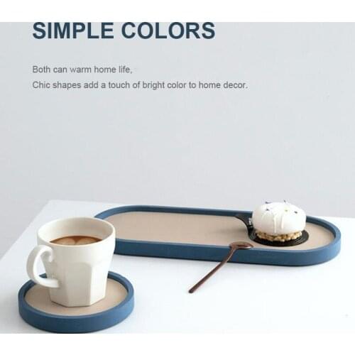 Wooden Storage Tray Fruit Food Serving Tray Nordic Desktop Decorative Plate Geometric Jewelry Display Trays Kitchen Items