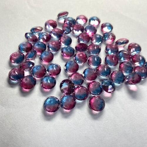 BX19 20pcs /bag Round brilliant cut 9mm fancy color crystal loose gemstone for fashion earring jewelry making
