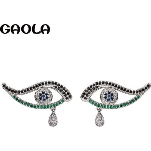 GAOLA New Silver Color Eye Zirconia Dangle Earrings Trendy For Women GLE6625Y