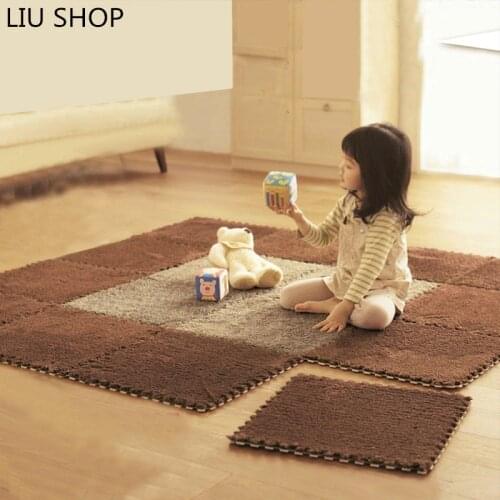 LIU tatami suede puzzle carpet livingroom bedroom mat crawling pad children floor covered foam rug puzzle 30*30cm 8colors mix