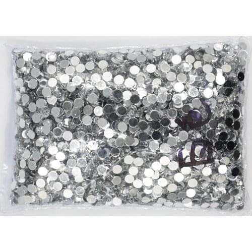 Cryatal Clear Color 1.5~20mm Flat Back Round Acrylic Rhinestones Beads,3D Acrylic Resin Nail Art / Garment Decoration
