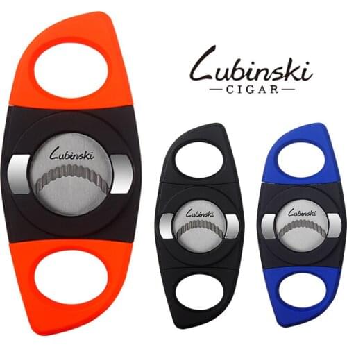 COHIBA LUBINSKI Cigar Cutter Sharp Stainless Steel Cigar Guillotine Black Pocket V-Cut Cigar Accessories Scissors