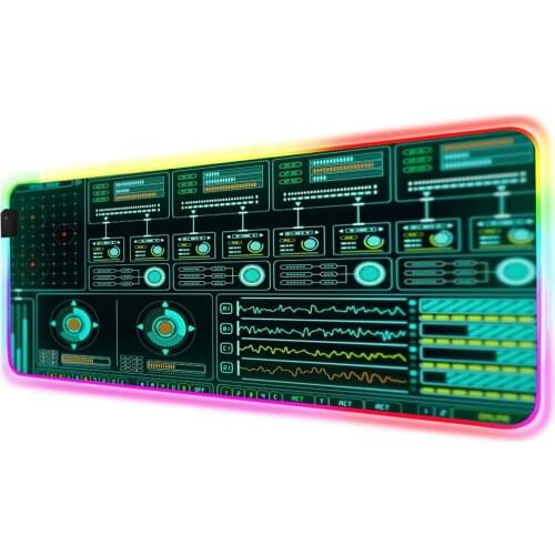 Mairuige Music Tuner LED Mouse Pad RGB Luminous Animation XXL Large Mouse Pad 900x400mm Desk Pad Custom Carpet Gaming Desk