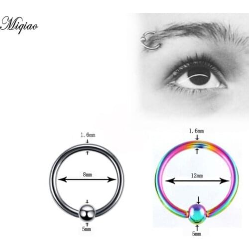 Miqiao 2 Pcs Japan and South Korea All-match Stainless Steel Earrings European and American Piercing Eyebrow Jewelry