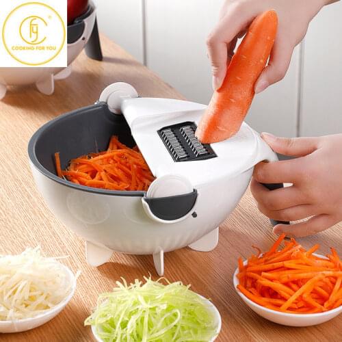 Multi-function Vegetable Cutter Grater Asphalt Basket Washing Vegetable Basket Potato Slicer Potato Chip Grinding Machine