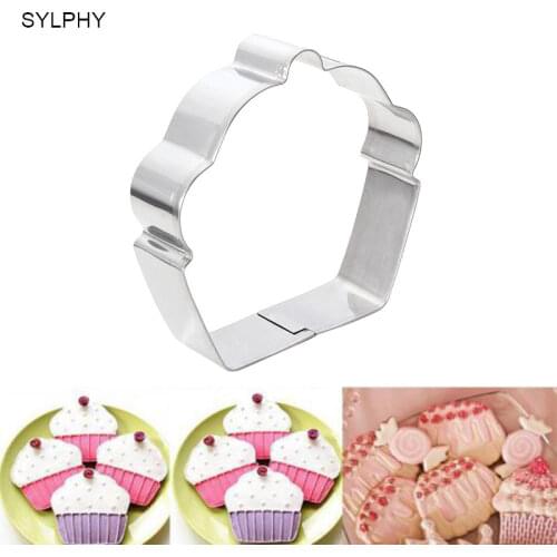 New Cupcake Shape Stainless Steel Cookie Cake Cutters DIY Biscuit Pastry Kitchen Baking Mold Fondant Party Decor CJ150