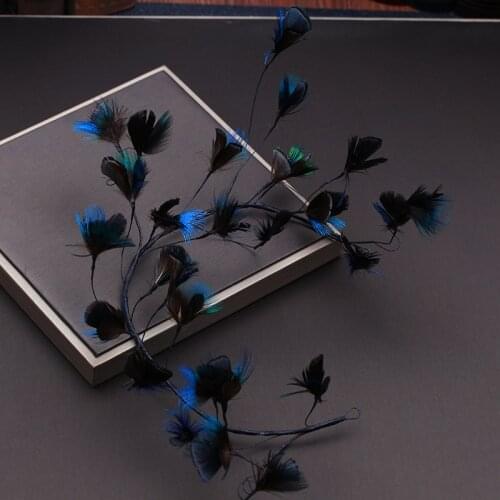 New European bride black feather headdress retro wedding hair accessories wedding tiara bride hair accessories