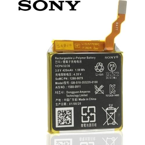 Sony Original Replacement Sony Battery SWR50 For SONY Smart Watch 3 SW3 SWR50 3SAS Authentic Rechargeable Battery 420mAh