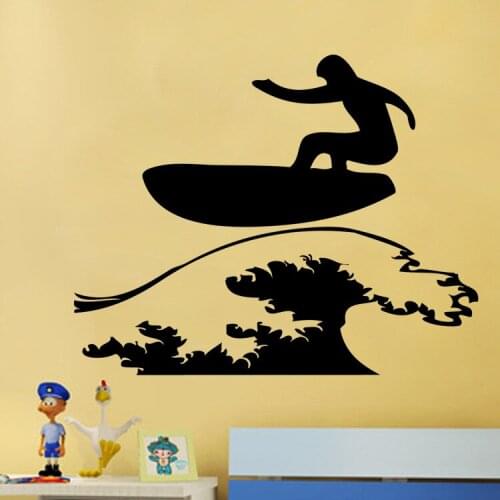 Personality Surfing Game Man Vinyl Wall Stickers Boy Kids Room Sports Wallpaper Home Decor Mural Wall Decals Home Decoration