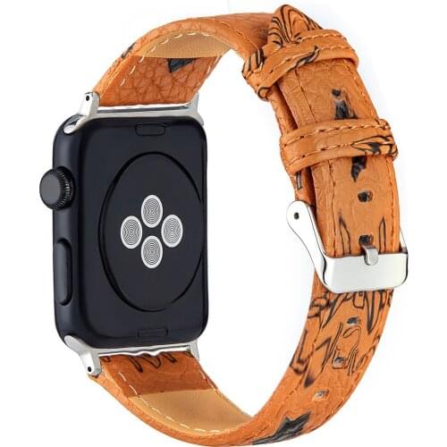 Fashion patter Leather for Apple Watch Bands 38MM 40mm 42MM 44mm for iWatch Womens Strap Classic Wristband Series 6 5 4 3 White