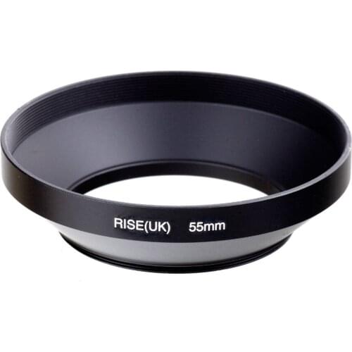RISE(UK) Screw-in Mount 55mm 55 mm Metal Wide Angle Lens Hood for Digital camera