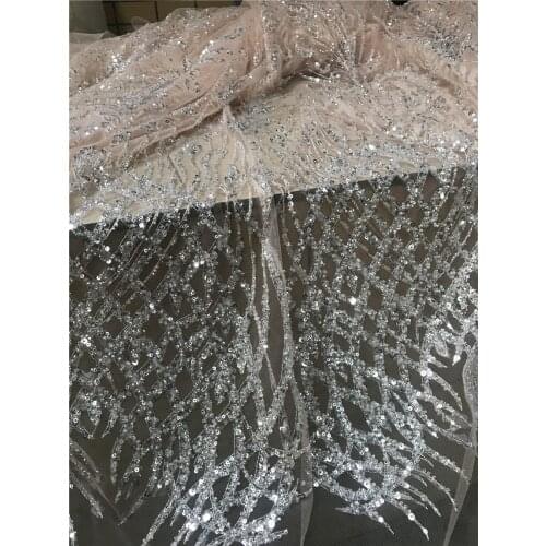 Luxury Sequin Embroidery French Mesh Lace Latest African Laces with sequins SYJ-2188811 Dress Tulle Net Lace Fabric