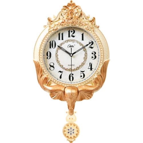 Luxury Large Wall Clock Vintage Living Room Shabby Chic Quartz Clock Watch Mechanism Silent Bedroom Horloge Murale Decor SC330