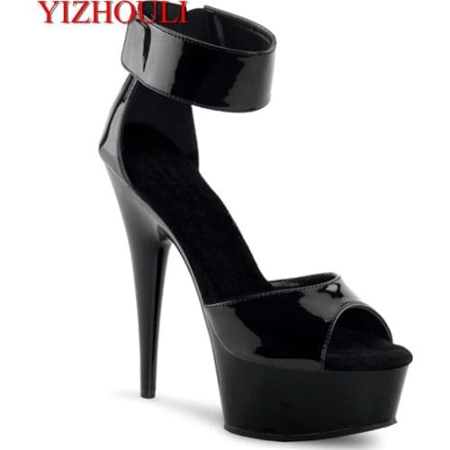 6 inch Pointed Stiletto high heels Open Toe womens Shoes 15cm high-heeled sandals platform pole dancer shoes
