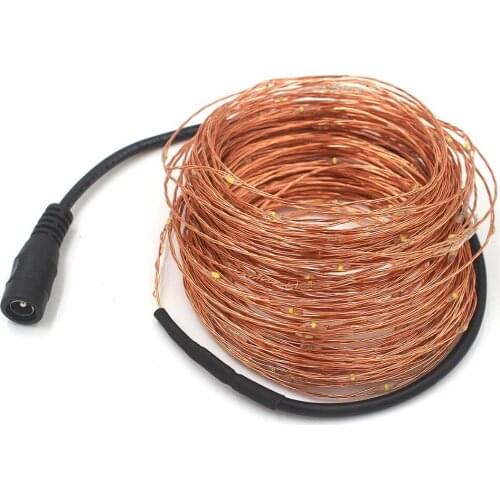 DC12V Led String Light 10/20/30/50m Silver/copper Wire Fairy Lights+Power Adapter Christmas outdoor Wedding Bedroom Party Decor