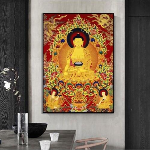 Thangka Unique Buddhism Traditional Realistic HD Arts Copy Canvas Painting Poster Prints Wall Picture Home Decor Free Shipping