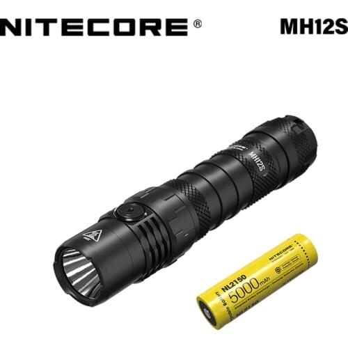 NITECORE MH12S All Around Direct Charge Flashlight for Emergency Self Defence Outdoor Activities With NL2150 5000mAh Battery