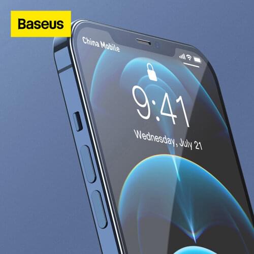 Baseus 2Pcs 0.3mm Full-screen Glass For iPhone 12 Pro Max Tempered Glass Film Screen Cover For iPhone 12 Mini Anti-Blue Glass