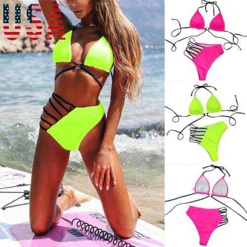 2020 Womens Sexy Biquini Push up Bikini Set Swimwear Bra Bandage Swimsuit Beach Bathing Suit Beachwear