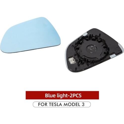 2 PCS /Pair Tesla Rear view Mirror Protect Frame Cover Glass 2020 for Tesla Model 3 Rear View Mirror Rain Eyebrow Cover White