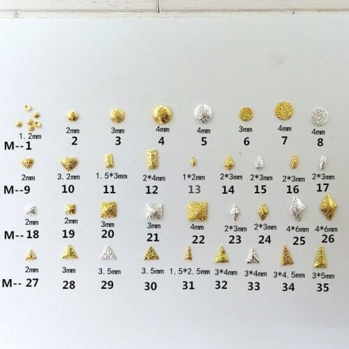 200pcs/pack Japan Nail Art Alloy Scrub Rivets Studs Round Heart Leaf Drop Metal Accessories for Women Photothera Nail Polish DIY