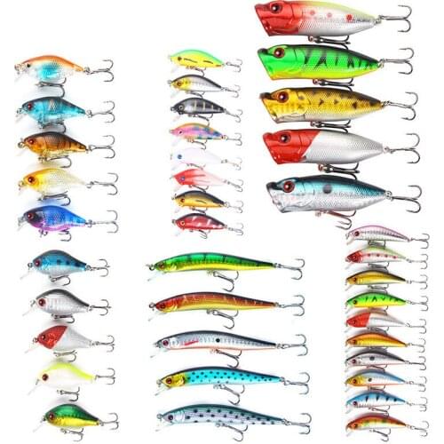 38pcs/lot Fishing Lure Jig Lure Fishing Tackle Winter Fishing lures Minnow lure fish Wobblers feeder pesca Fishing Accessories