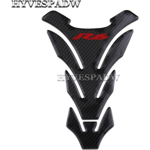 3D Motorcycle for YAMAHA R6 YZFR6 YZF-R6 YZF R6 Fuel Tank Pad Reflective Carbon Fiber Bone Black