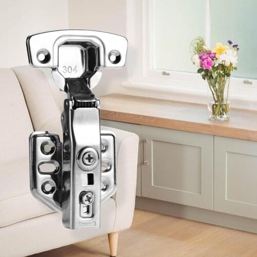 5Pcs Stainless Steel 1.2mm Hydraumatic Detachable Hinges Door Damper Buffer Kitchen Cupboard Furniture Hardware Accessories