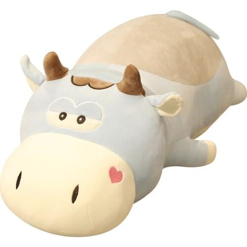 50-85cm Giant Size Lying Cows Plush Toy Stuffed Animal Cattle Kid Toys For Children Soft Pillow Cushion Cartoon Birthday Present