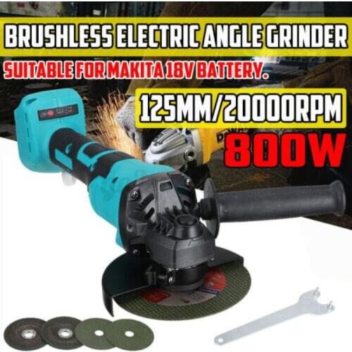 800w Brushless Cordless Impact Angle Grinder Electric Grinder Cutting Machine Polishing Machine Variable Speed Without Battery