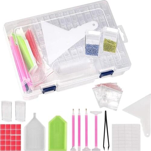 Diamond Painting Storage Containers, Portable Bead Storage Container, Diamond Storage Box with Tools, Diamond Painting Accessory