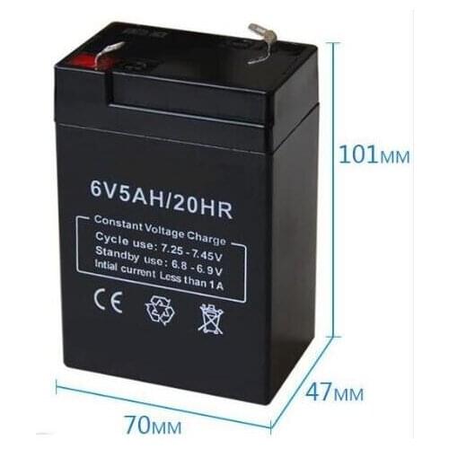 Free shipping 6V 5Ah lead acid battery rechargeable battery emergency light battery vrla battery high quality