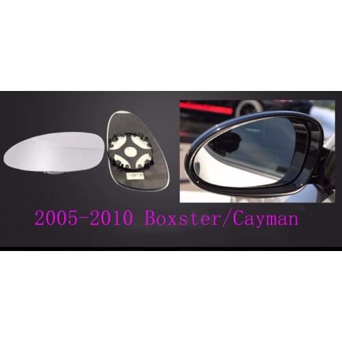 Sideview Rear Mirror Lens Customize for Porsche Boxster/Cayman White mirror Blue Glass With Heating Turn Signal LED Large Vision