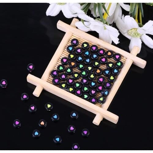 100pcs7*4 beaded handmade DIY jewelry accessories round love beads and # word beads acrylic clothing accessories loose beads