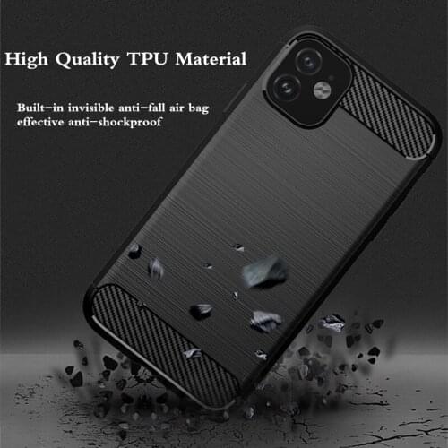 200pcs/lot Case For iPhone 11 Pro Max Brushed Carbon Fiber Soft Bumper Case Cover For iPhone 6 6S7 8 Plus X XS Max XR