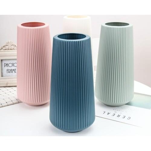 Nordic INS Flower Container Decoration Imitation Glaze Vase Simple Plastic Vase Wet And Dry Flower Flower Arrangement Container